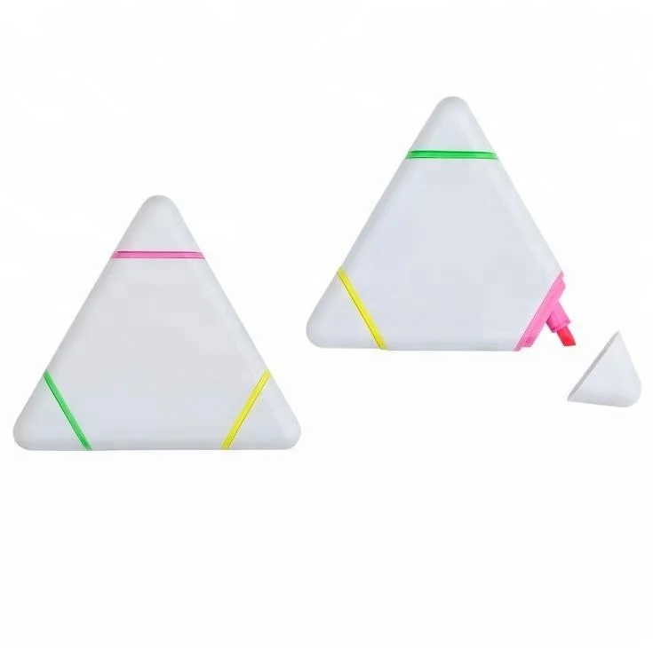 custom logo 3 in 1 promotional triangle highlighter