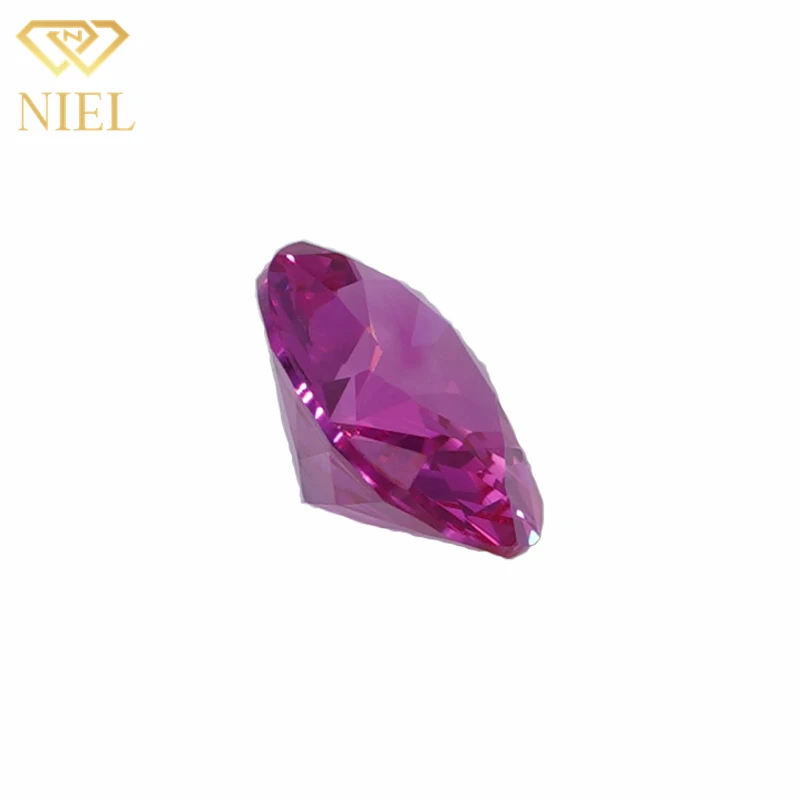 Niel gems 3# synthetic rose sapphire gemstones egg shape corundum stones prices pink saphire oval ruby