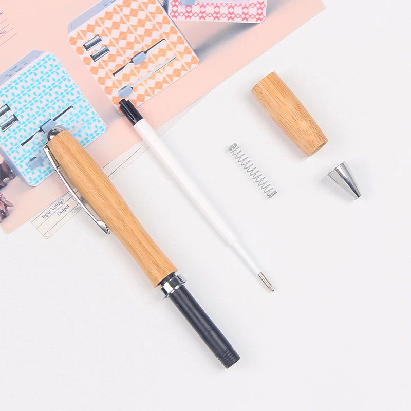 Promotional Customized Logo Eco-friendly Bamboo Ball Pen With Metal Clip New Gift pen
