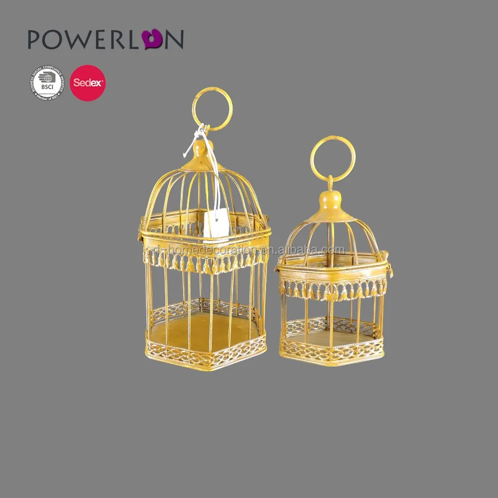 
Newest wholesale decorative hexagon bird cages for wedding decoration 