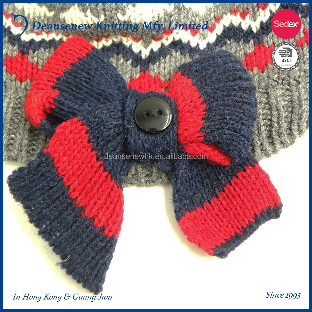 Fashion ins style 60% Cotton 30% Nylon 10% Merino Wool Girls Jacquard Knitted Beret