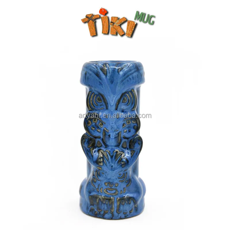 2017 Newest Hot Selling Decorative Cocktail Bar Mug Hawaii Cups Ceramic Tiki Mug with TiKi Design
