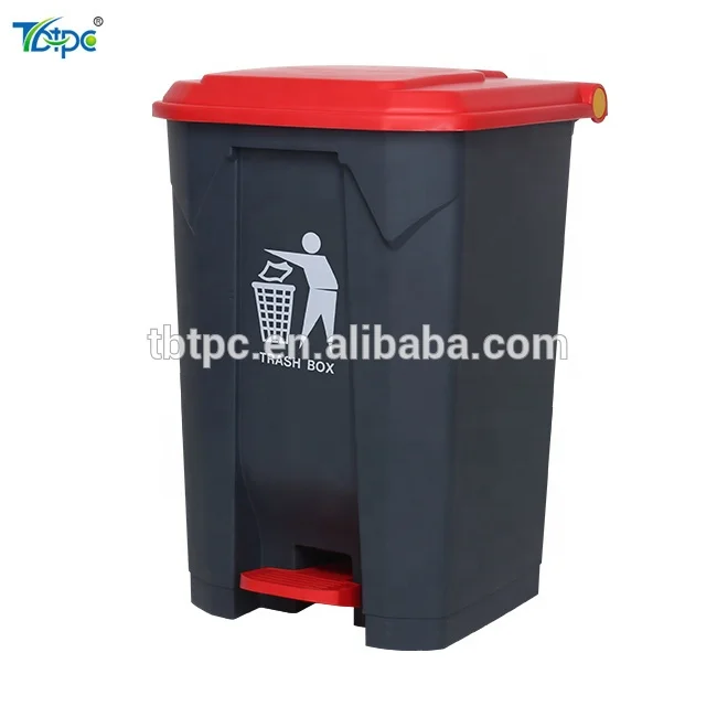 45L Gray Color Foot Pedal Plastic Trash Can garbage bin Recycle Waste Bins Wholesale