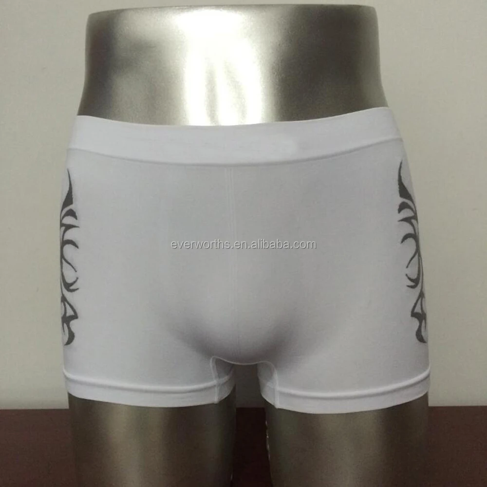 Mens seamless microfiber nylon spandex boxer shorts