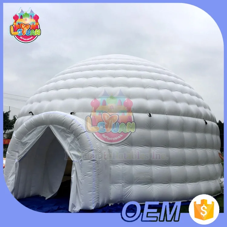 100% Waterproof Constantly Inflatable White Tent Dome With Air Blower