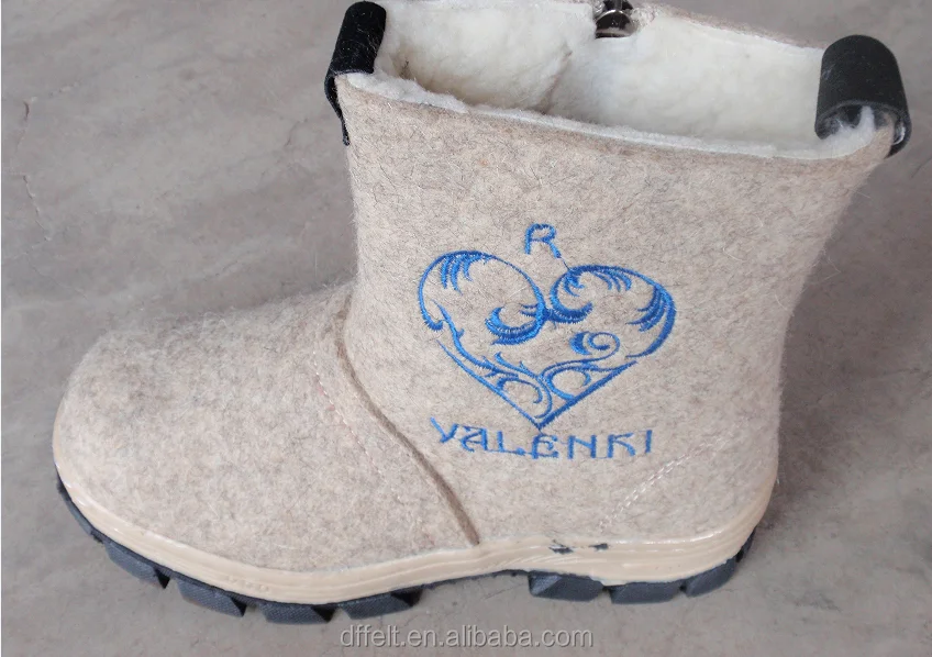 Зимние теплые детские ботинки из шерсти и фетра