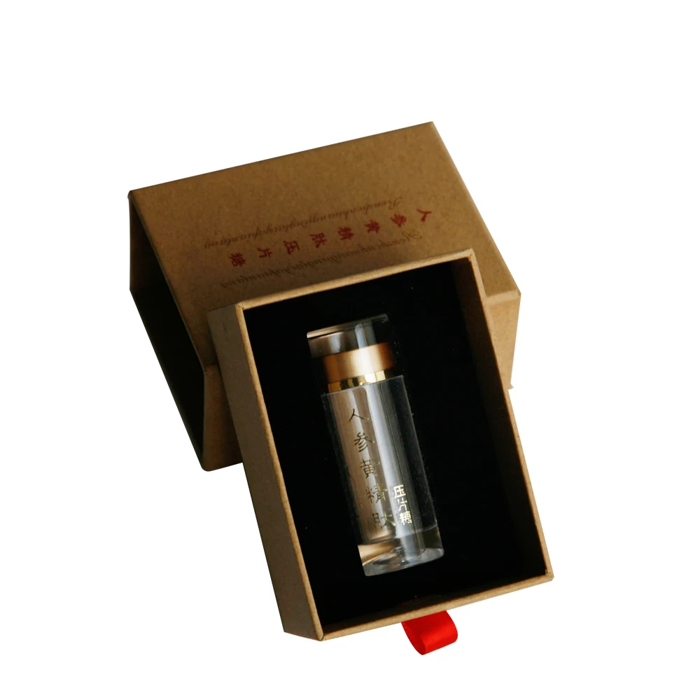 Cardboard glass bottle packaging kraft paper gift box with lid