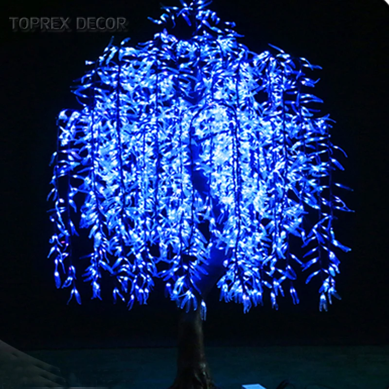 Outdoor decoration IP65 waterproof artificial led lighted weeping willow tree