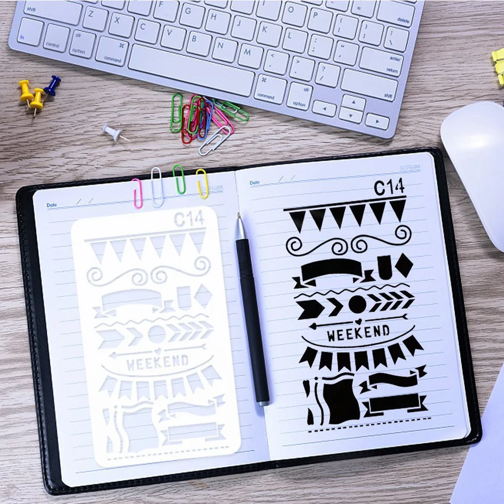 Journal Stencil Bullet  Plastic Planner Stencils Design Notebook