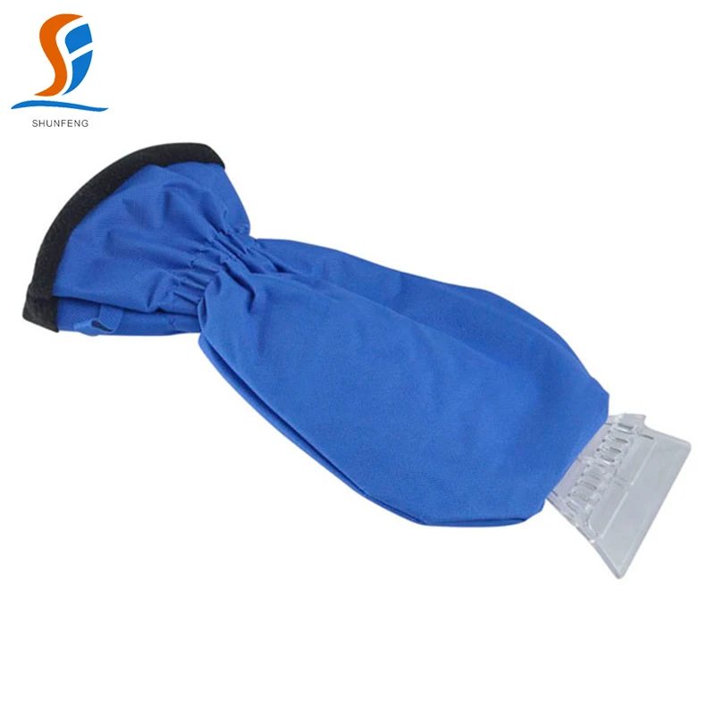 Car scraper with glove