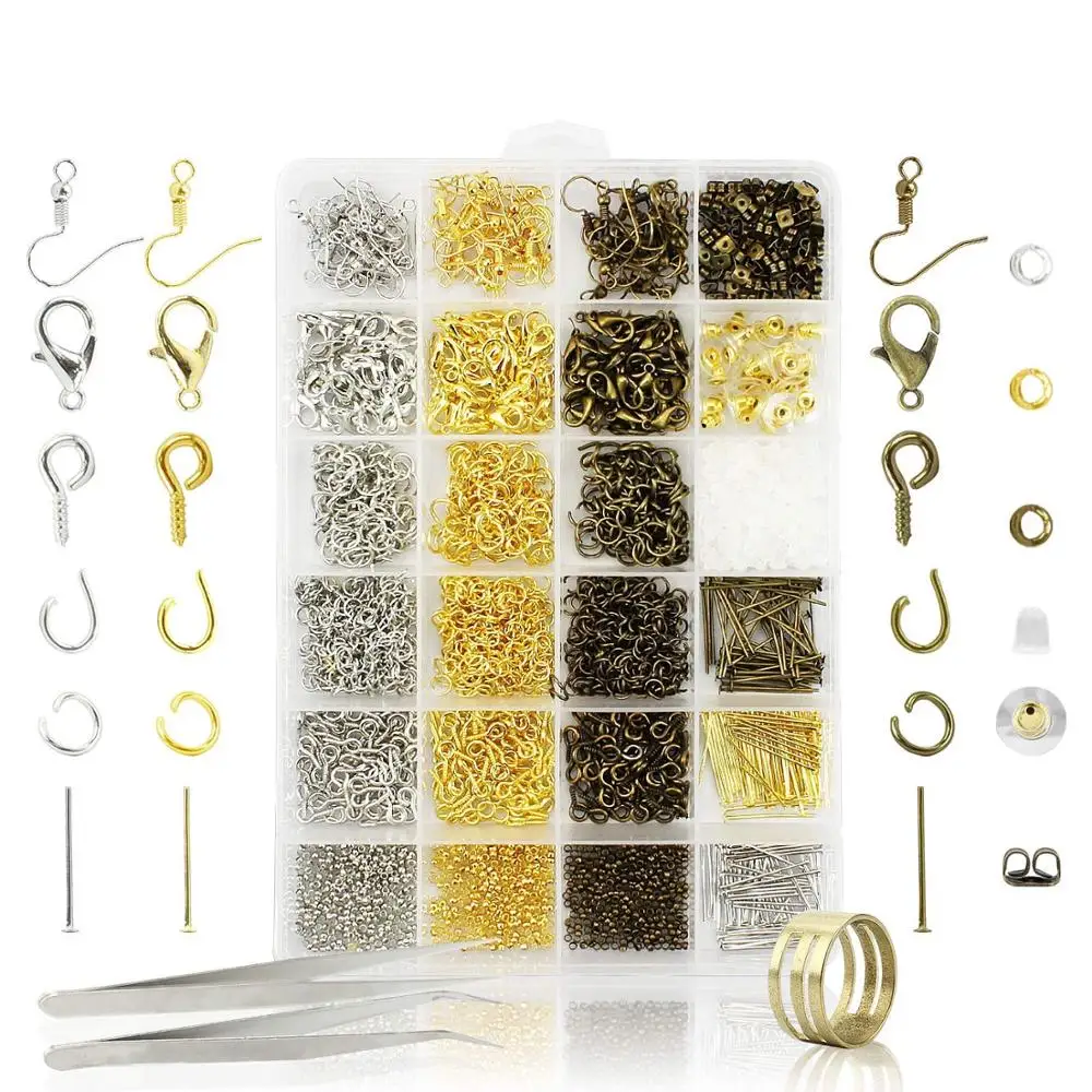 Jewelry Making Accessories Kits  Open Jump Rings, Lobster Clasps,Crimp Beads, Screw Eye Pins