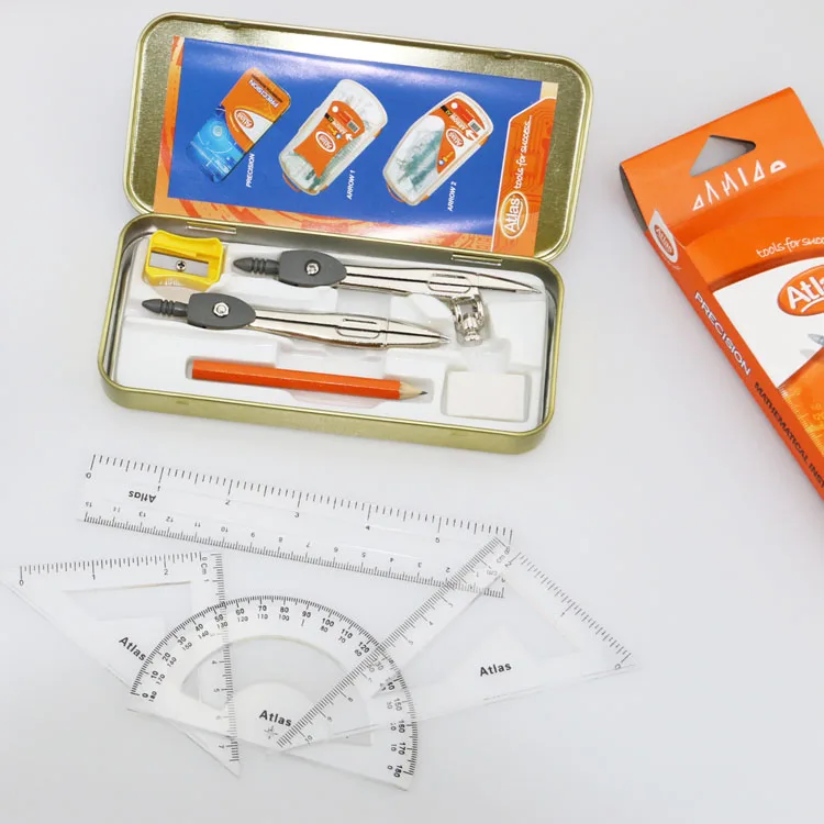 Atlas mathematical instruments , precision math set , mathematical set
