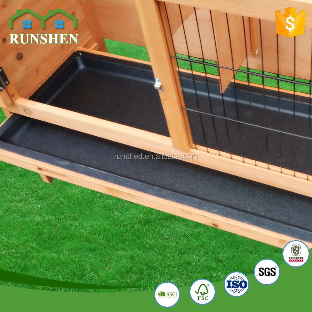 Custom Wooden Rabbit House Indoor Cheap Waterproof Rabbit Hutch Easy Cleaning Active Roof Small Animal Pet Product House