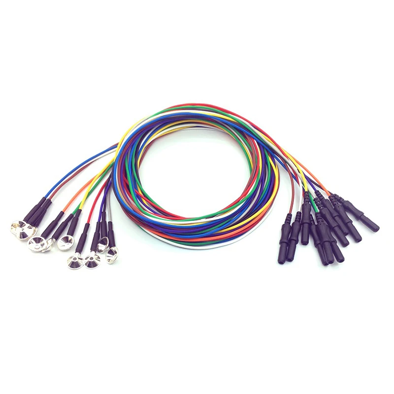 Medical accessories  solid silver cup electrode EEG cable