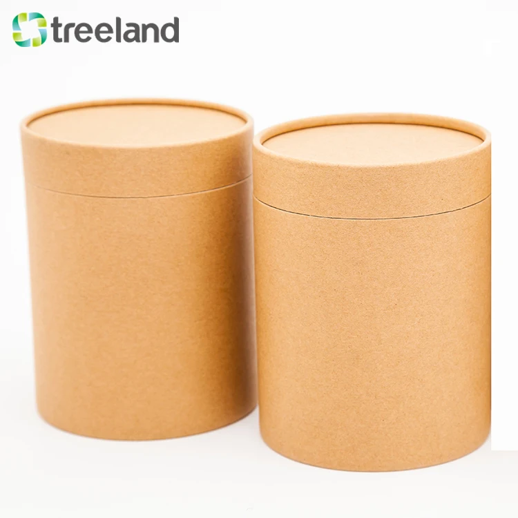 Kraft Paper Box Packaging Round Shape Cylinder Cardboard Can