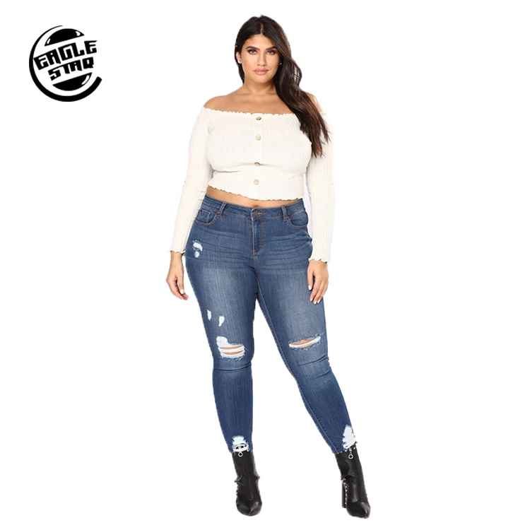 Гуанчжоу, оптовая продажа, производитель одежды на заказ, рваные джинсы со средней талией для женщин