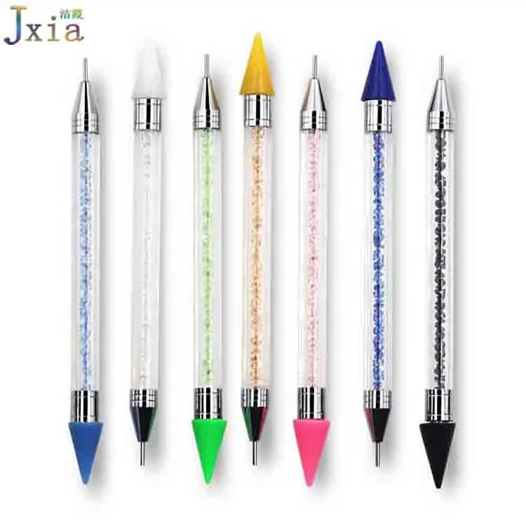 Jiexia Factory Direct Wholesale Dual End Wax Crystals Picker Pen Nail Art Dotting Rhinestone Pick Up Tool