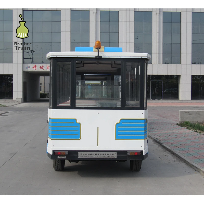 Half Closed FRP amusement park small electric trackless train locomotive