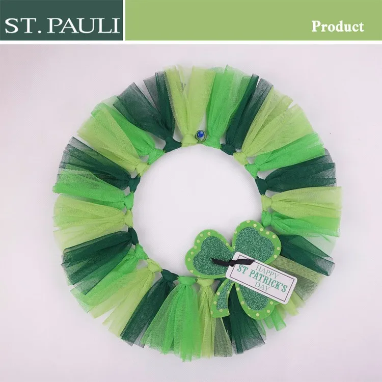 
 14 дюймов диаметр сетки ручной работы зеленая весна украшения для день святого патрика  