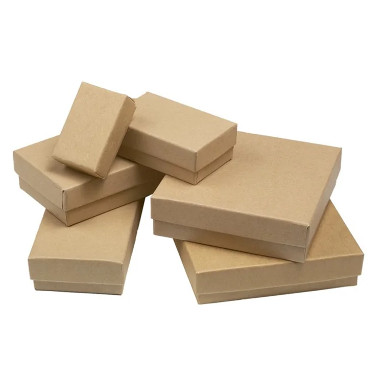 OEM factory low price brown kraft small cardboard storage boxes with lids for packaging