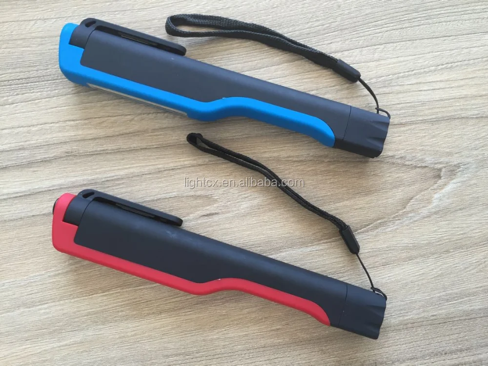 Portable COB pen flashlight with rotational magnetic clip for camping