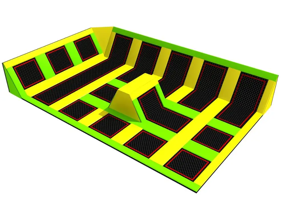 Multifunction Commercial Professional Rectangle Kids Jumping Trampoline , Big Bungee Trampoline Parks
