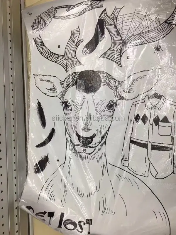 home decoration 3d elk Korea vinyl wall sticker