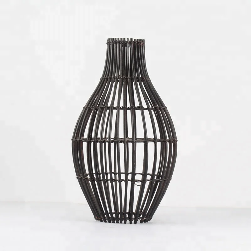 Hot selling black rattan handicraft pendant lampshade