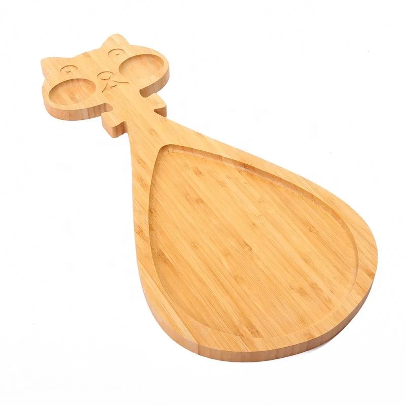 
Appetizing Lovely Cartoon Plate Tableware Cute Animal Shape Wood Kids Food Tray 