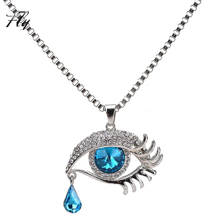 2018 Colorful Crystal Necklace Jewelry Wholesale Eyes Pendant