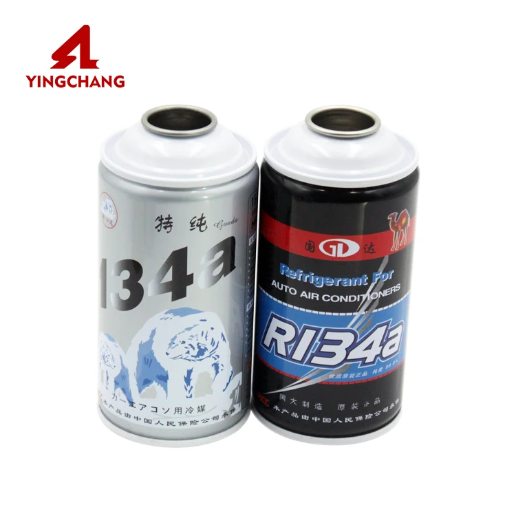 Factory high quality pressure can packaging r600a gas oil 134a empty r134 refrigerant