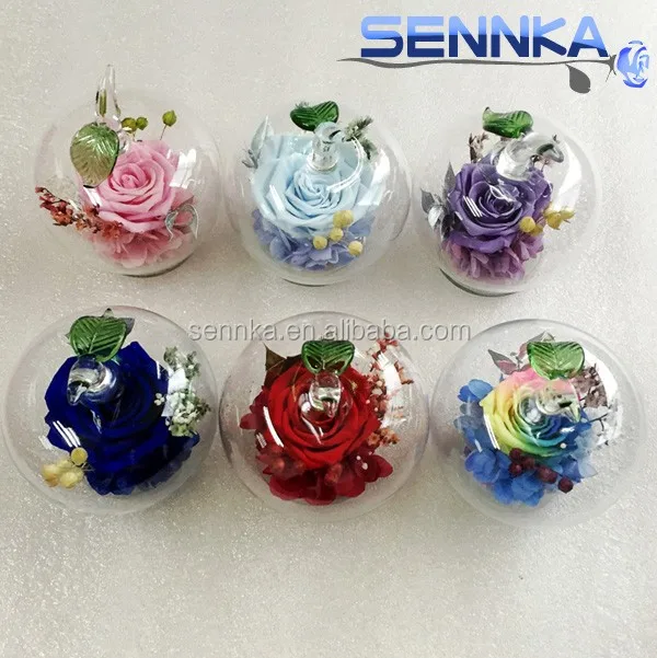 save20% 6-7cm glass flower Rose in Triangle glass for wedding table centerpieces