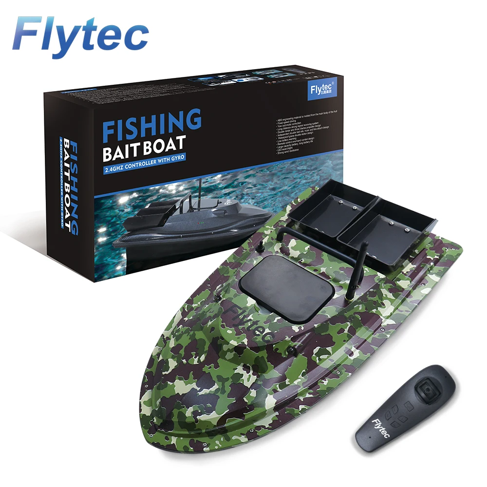  Flytec V007 Jabo лодка 2 4 ГГц RC водонепроницаемая рыболовная с приманкой зеленая радиоуправлением часа армейский зеленый 7 В 5200 мАч 1 5