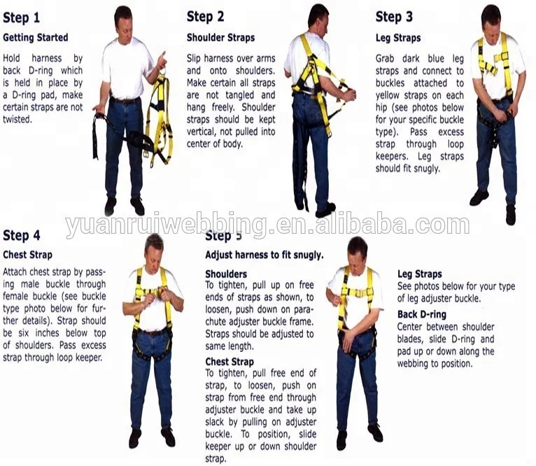 
full body harness with twin legged absorber lanyard EN 361 EN358 