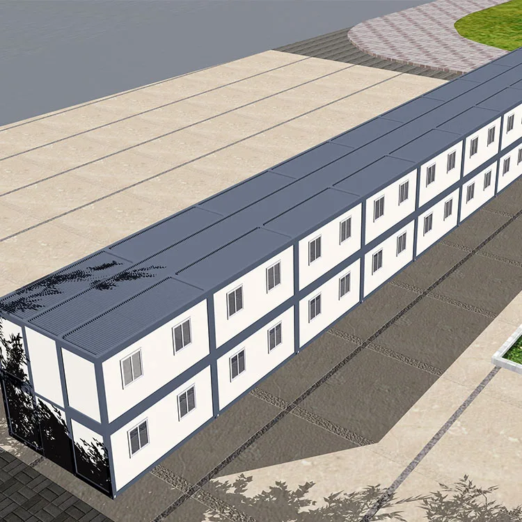 Prefab 2 storey container hotel/container dormitory flat pack