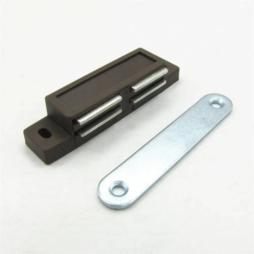 Magnetic door catcher with plastic housing