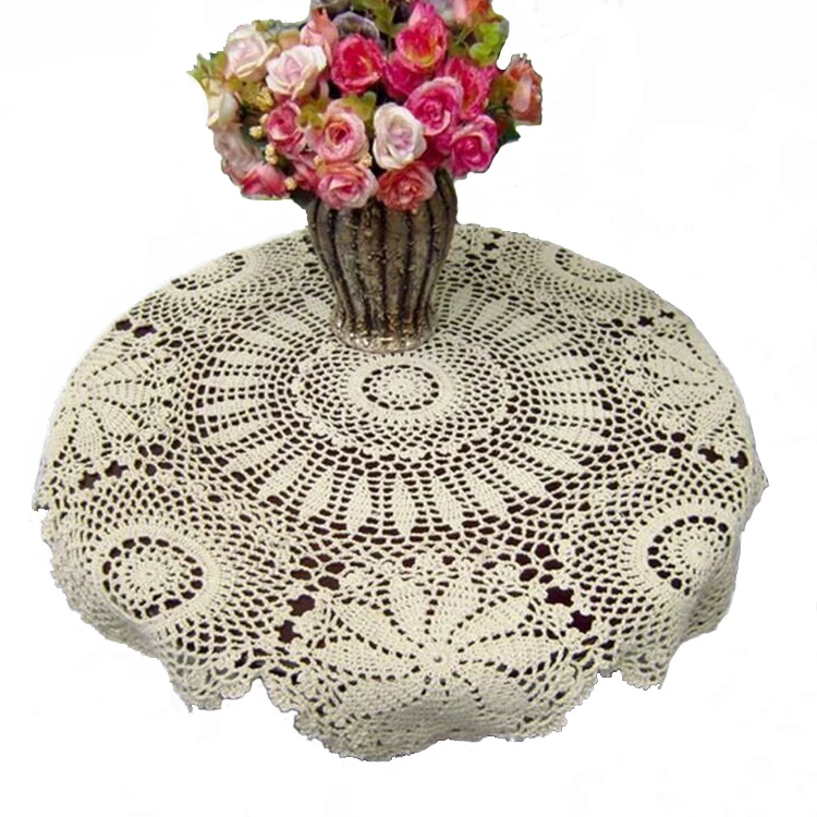 Кружевная скатерть ручной работы, кружевная скатерть для круглого стола, для кухни, столовой, вечеринки