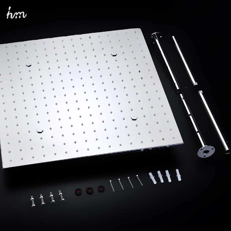 20 inch ceiling concealed 2 functions showerhead rain + mist factory supply new 304 ss ceiling shower head with led light