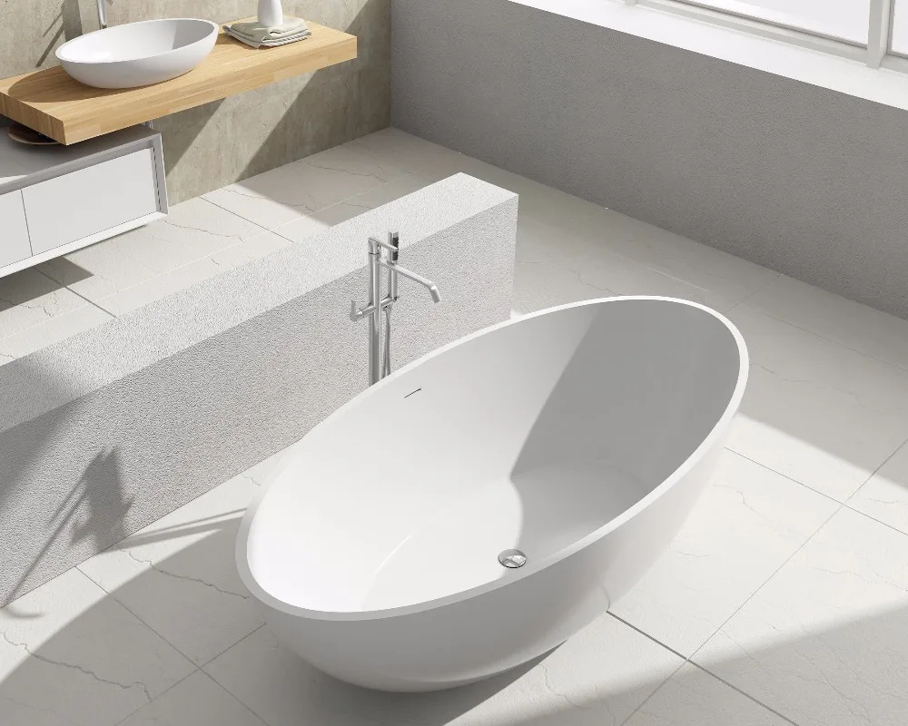 
Man-made free standing oval bath tub 