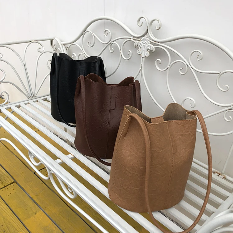 Оптовая продажа, модная женская сумка-мешок из искусственной кожи, женская сумка