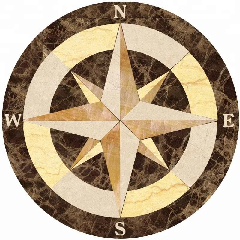 Decorstone24 Factory Directly Waterjet Round Marble Floor Medallions Patterns