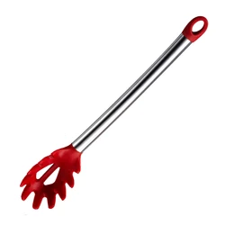 Wholesale Suite or Bulk Kitchen Tools Stainless Steel Handle Silicone Pasta /Spaghetti Server