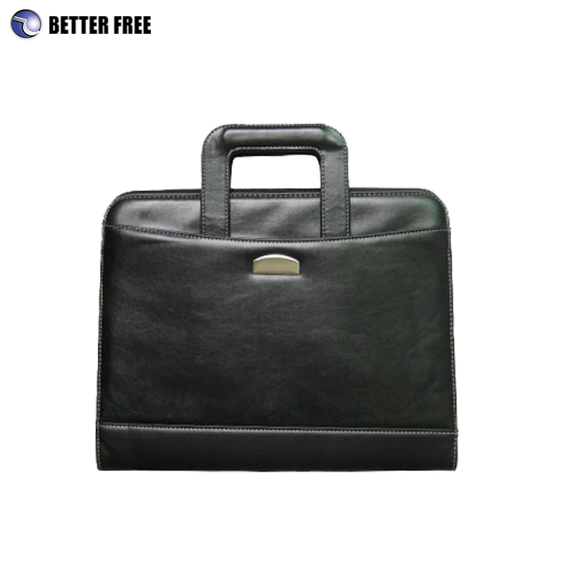 
Zipper Ring Binder PVC Leather Folder Document Bag Calculator 