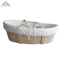 Maize Woven Rope Baby Bassinet Bed,Rattan Portable Baby Cribs Bed ,baby moses basket moses basket in baby cribs