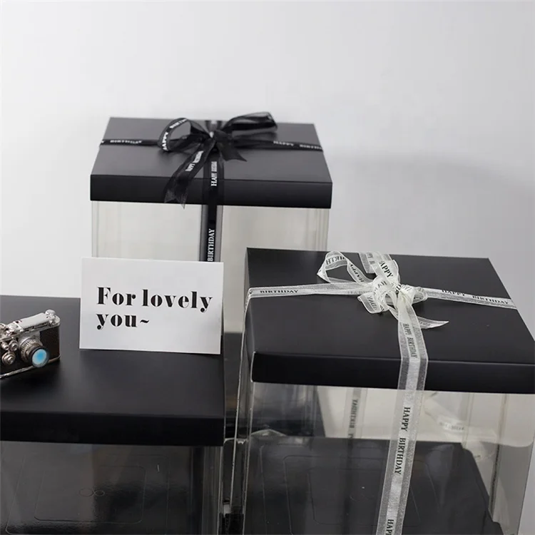 
Window Disposable Container pvc box Pet Transparent Cupcake Boxes Plastic Cake Box Clear 