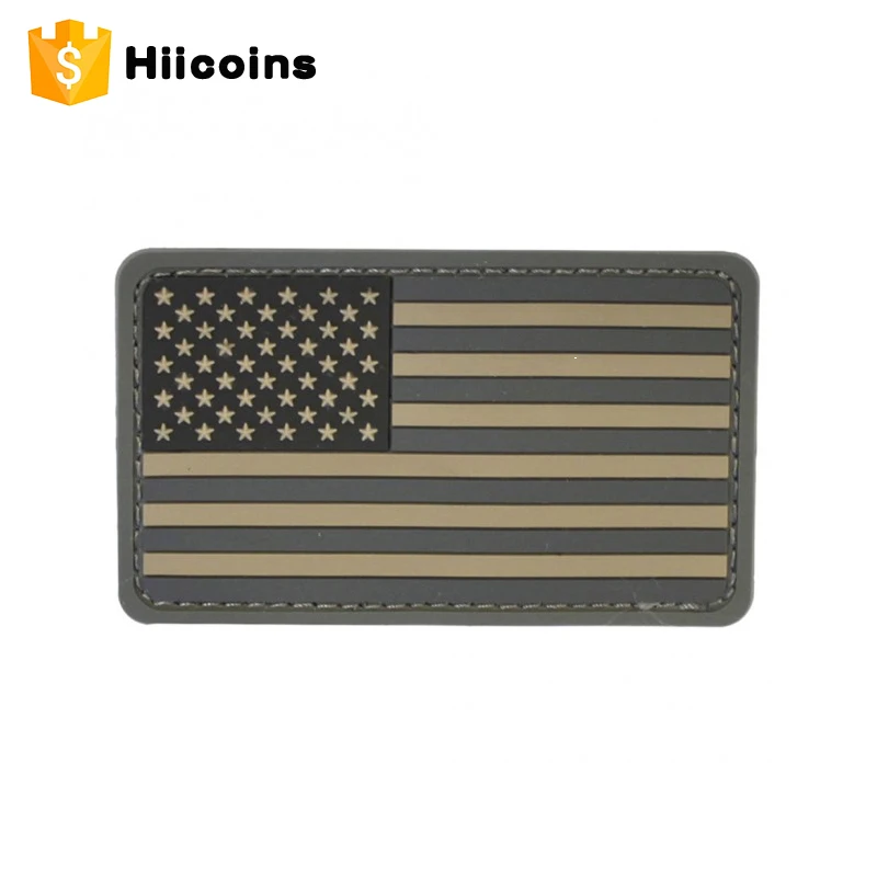 High Quality Hook and Loop Soft Rubber PVC USA American Flag Patch