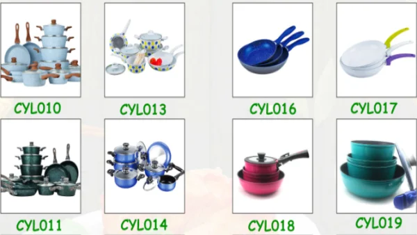 New Arrival Non stick Aluminum Pots and Pans Set 11Pcs Aluminum Marble Coating Cookware Set with soft touch handle