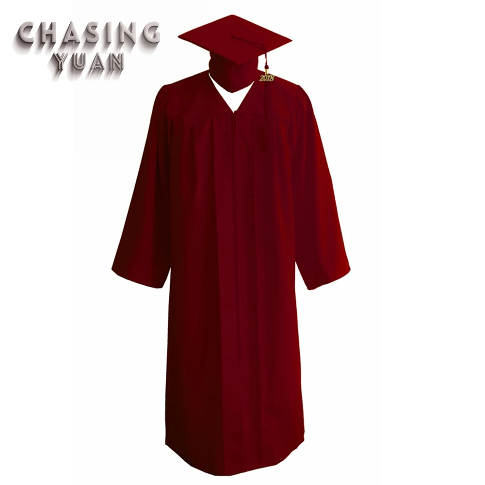 
High quality maroon matte graduation attire academic gowns for university students graduates 