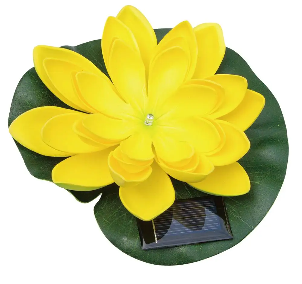 Solar floating lotus flower LED light for pools