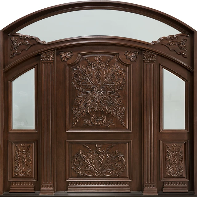solid wood front main door carving designs for homes indian teak wood price